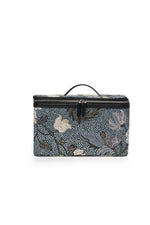 Beauty Hard Box | Flower Linen Collection | Denim Blue