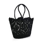Daisy Crochet Basket | Black