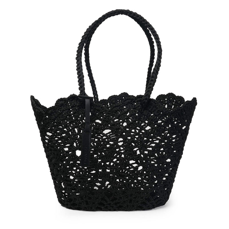 Daisy Crochet Basket | Black