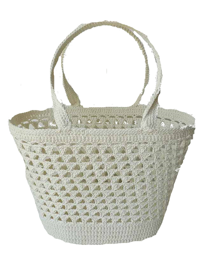 Rectangle Crochet Basket | White
