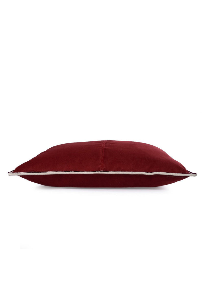  Cushion Cover | Striped Edge Velvet | New Red