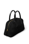 Fake Suede Bowling Bag | Black