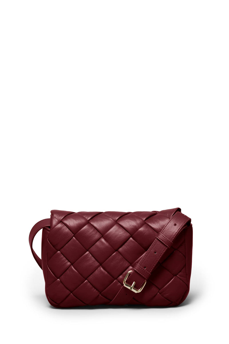 Braided strap Criss Cross Small Bag | Plum