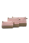 Cosmetic Bag | Striped | Pink