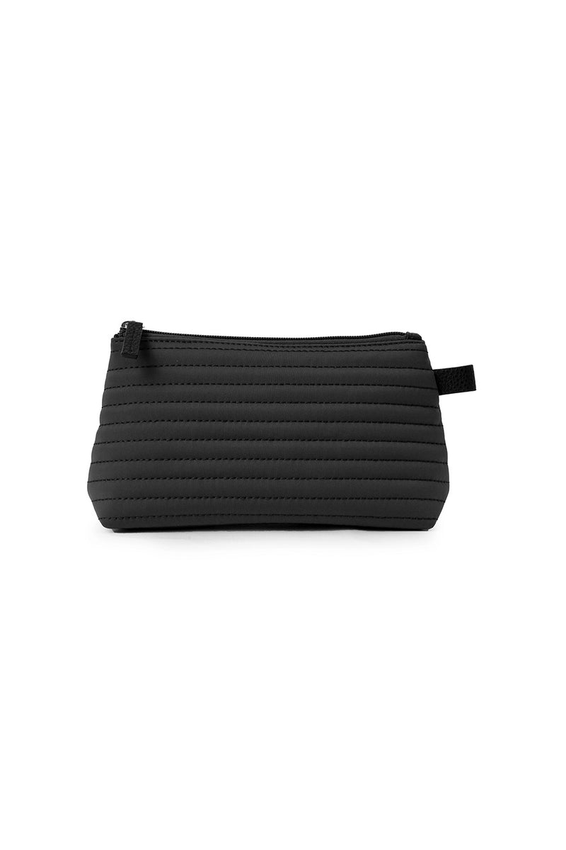 Cosmetic Bag | Soft Quilted Stripes | Black