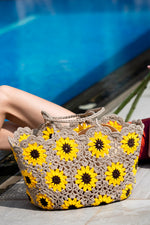 Basket | Crochet Sunflower | Sand
