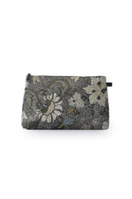 Cosmetic Bag | Flower Linen Collection | Black