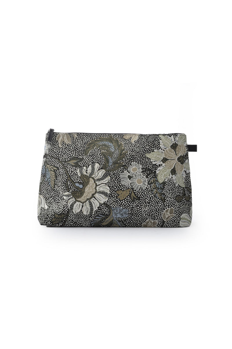 Cosmetic Bag | Flower Linen Collection | Black