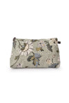 Cosmetic Bag | Flower Linen Collection | Soft Green