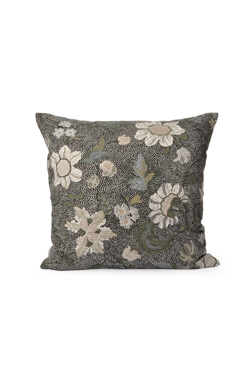 Cushion Cover | Flower Linen Collection | Black