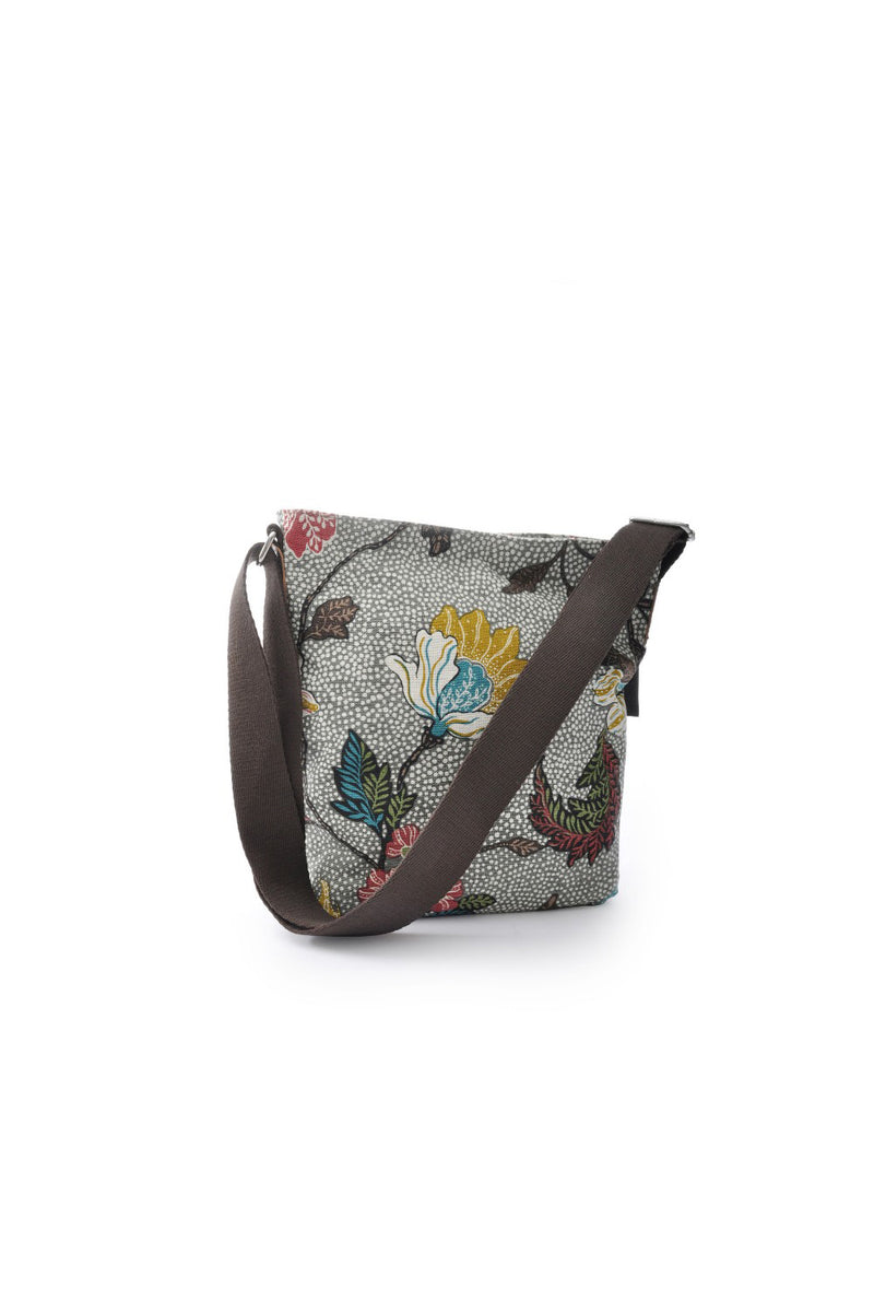 Small Shoulder Bag | Flower Linen Collection | Grey