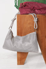 Evening Bag | Knotted Handle | Silver