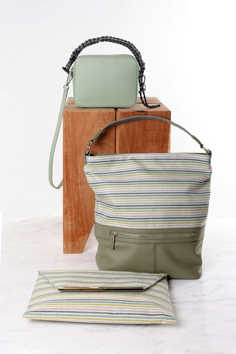 New Shoulder Bag | Striped | Green