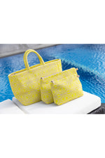 Cosmetic Bag | Straw Diamond | Yellow