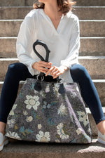 Weekend Bag | Flower Linen Collection | Black