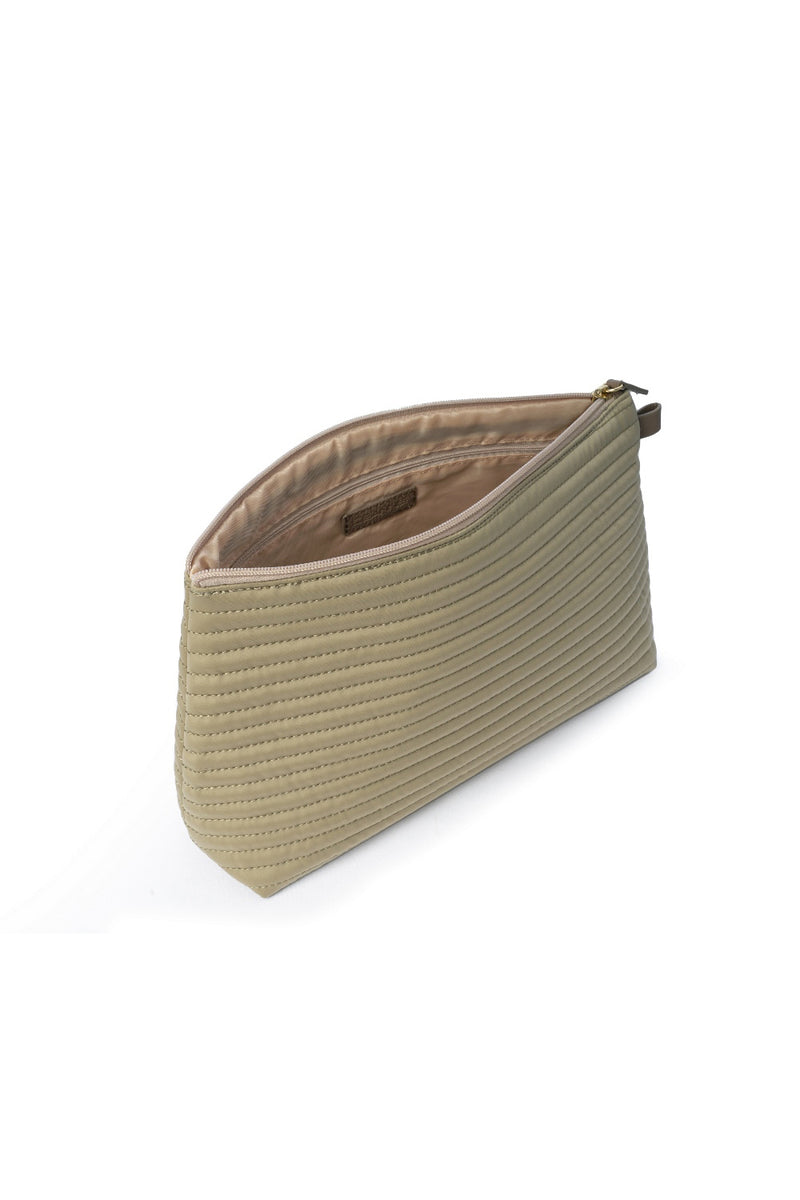  Cosmetic Bag | Soft Quilted Stripes | Taupe