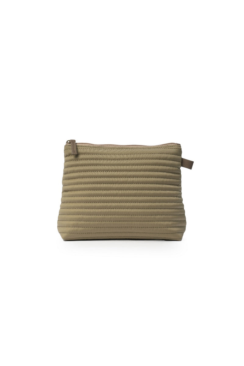 Cosmetic Bag | Soft Quilted Stripes | Taupe