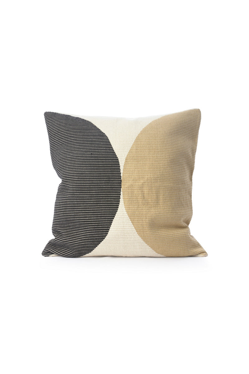 Cushion Cover | Half Circle Braided | Beige-Black